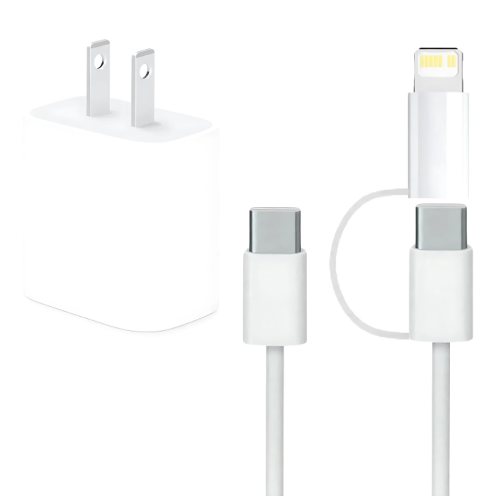Cargador Para iPhone 20W + Cable 2 en 1