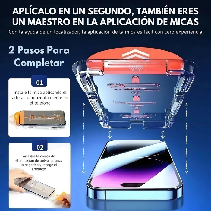 Mica Cristal Templado De Fácil Instalación Para iPhone