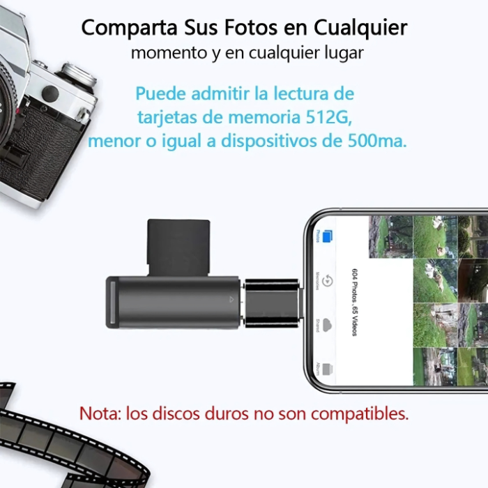 Adaptador OTG para iPhone (Lightning) a USB 3.0