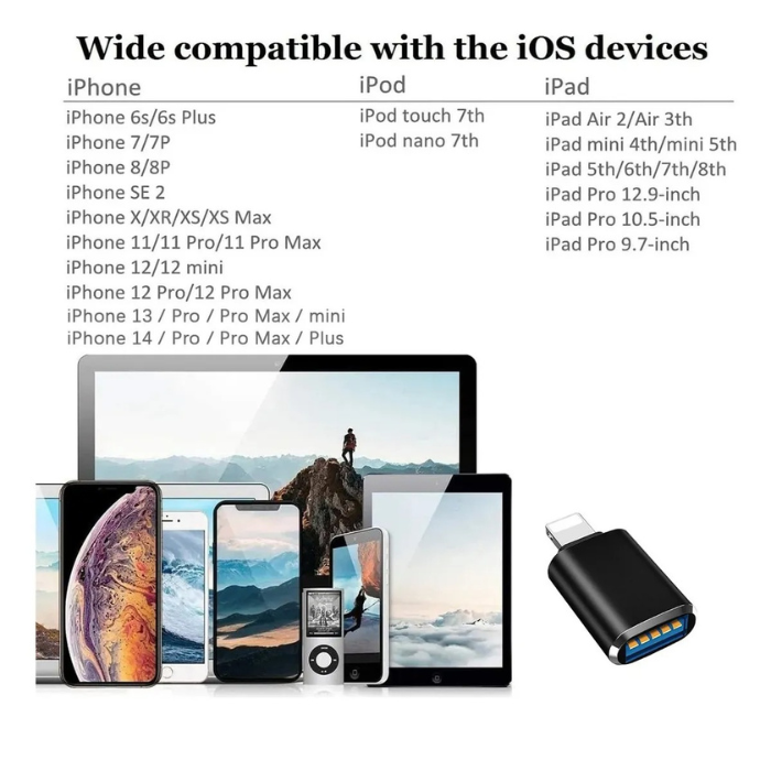 Adaptador OTG para iPhone (Lightning) a USB 3.0