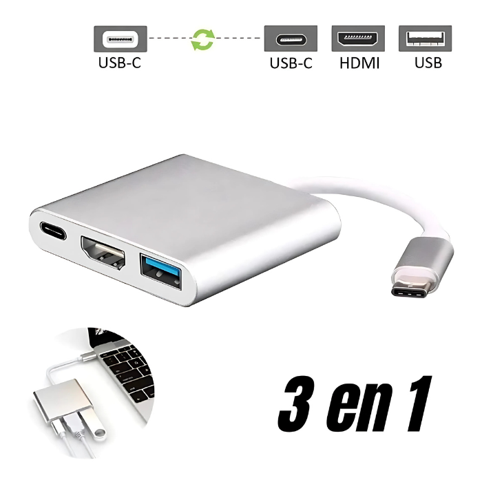 HUB Adaptador USB-C 3 en 1