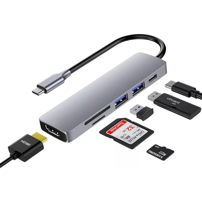 HUB Adaptador USB-C 6 en 1