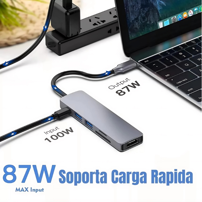 HUB Adaptador USB-C 6 en 1