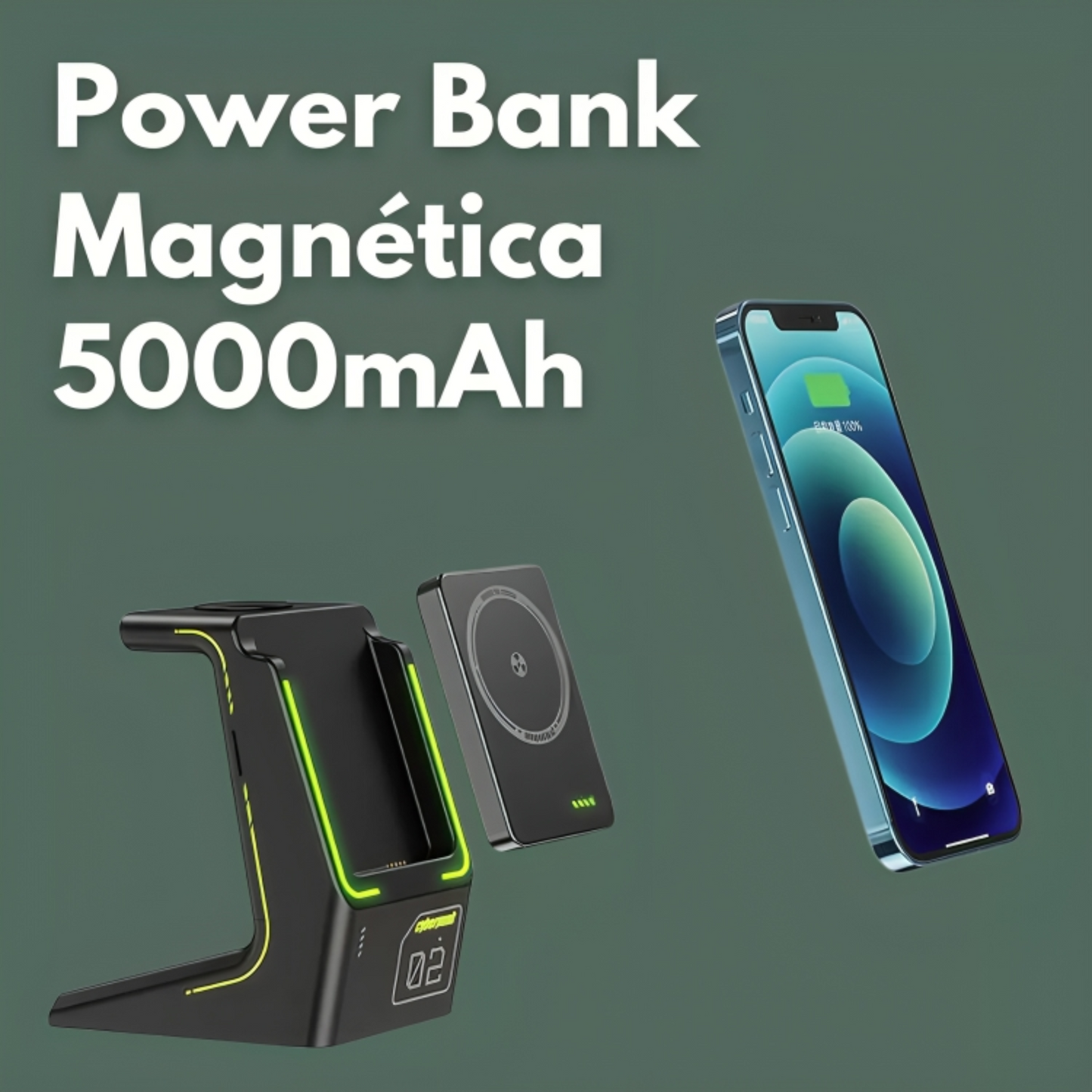 Power Bank MagSafe 3 en 1 5,000mAh