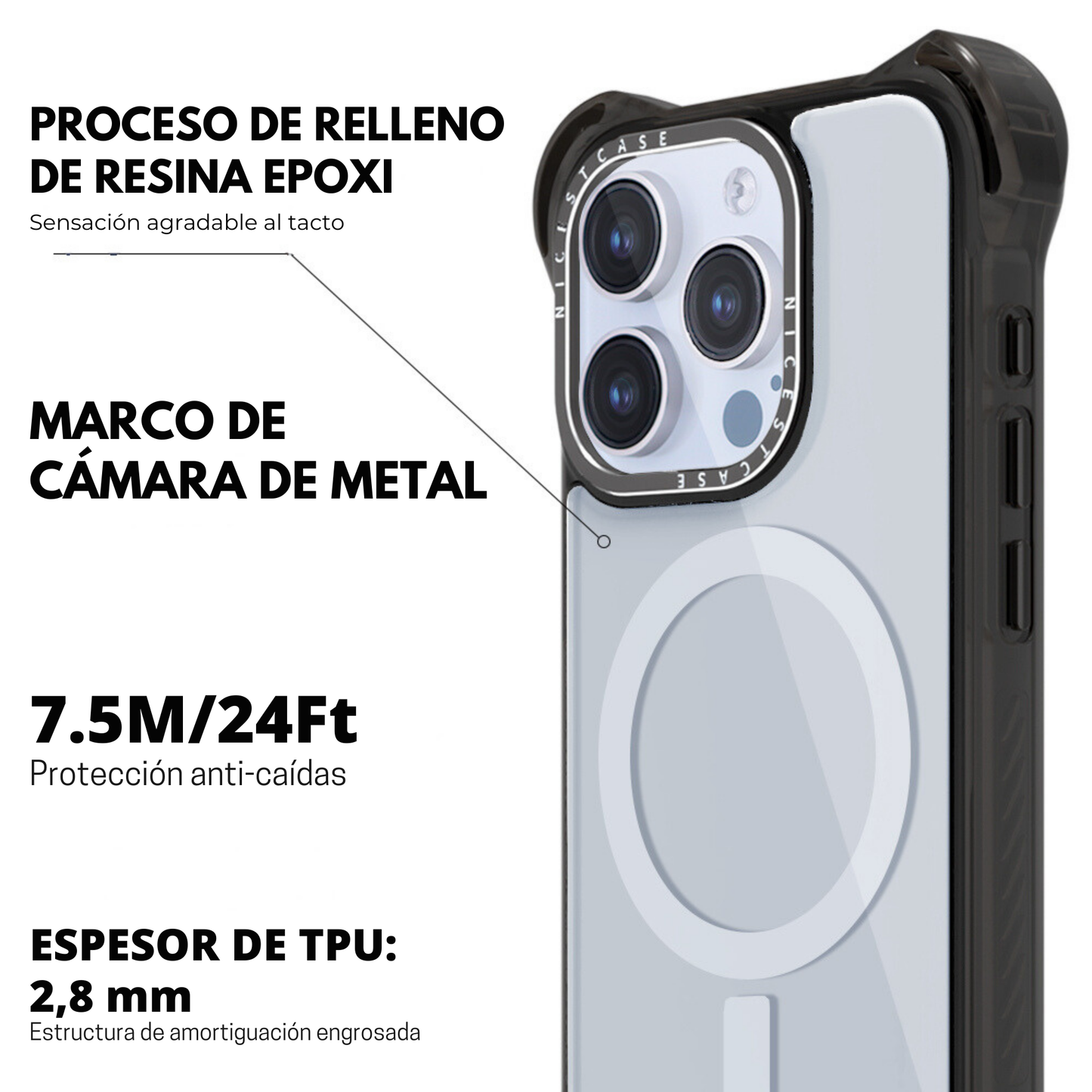 Funda Ultra Bounce Resina Epoxi Para iPhone