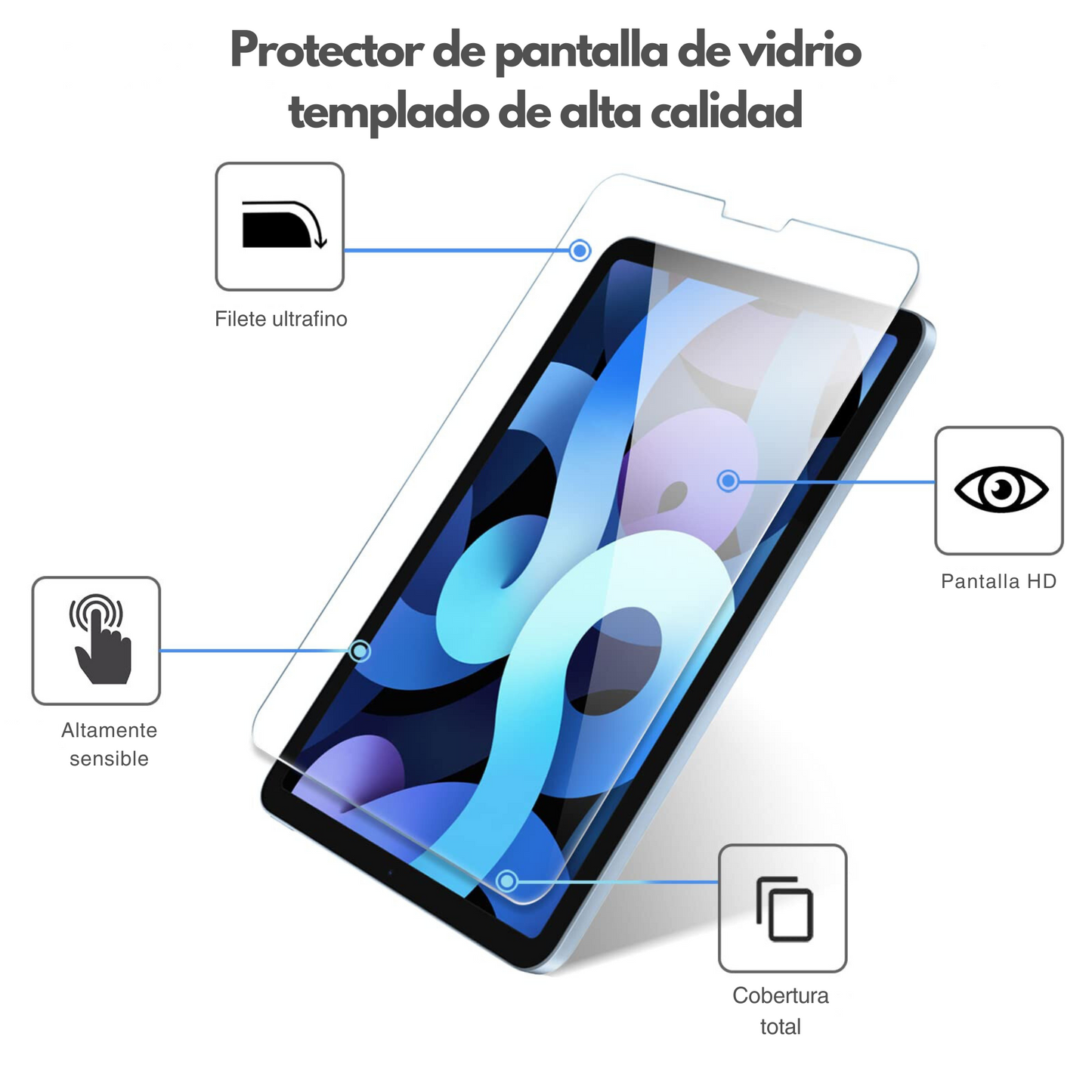 Mica De Pantalla Cristal Templado Para iPad