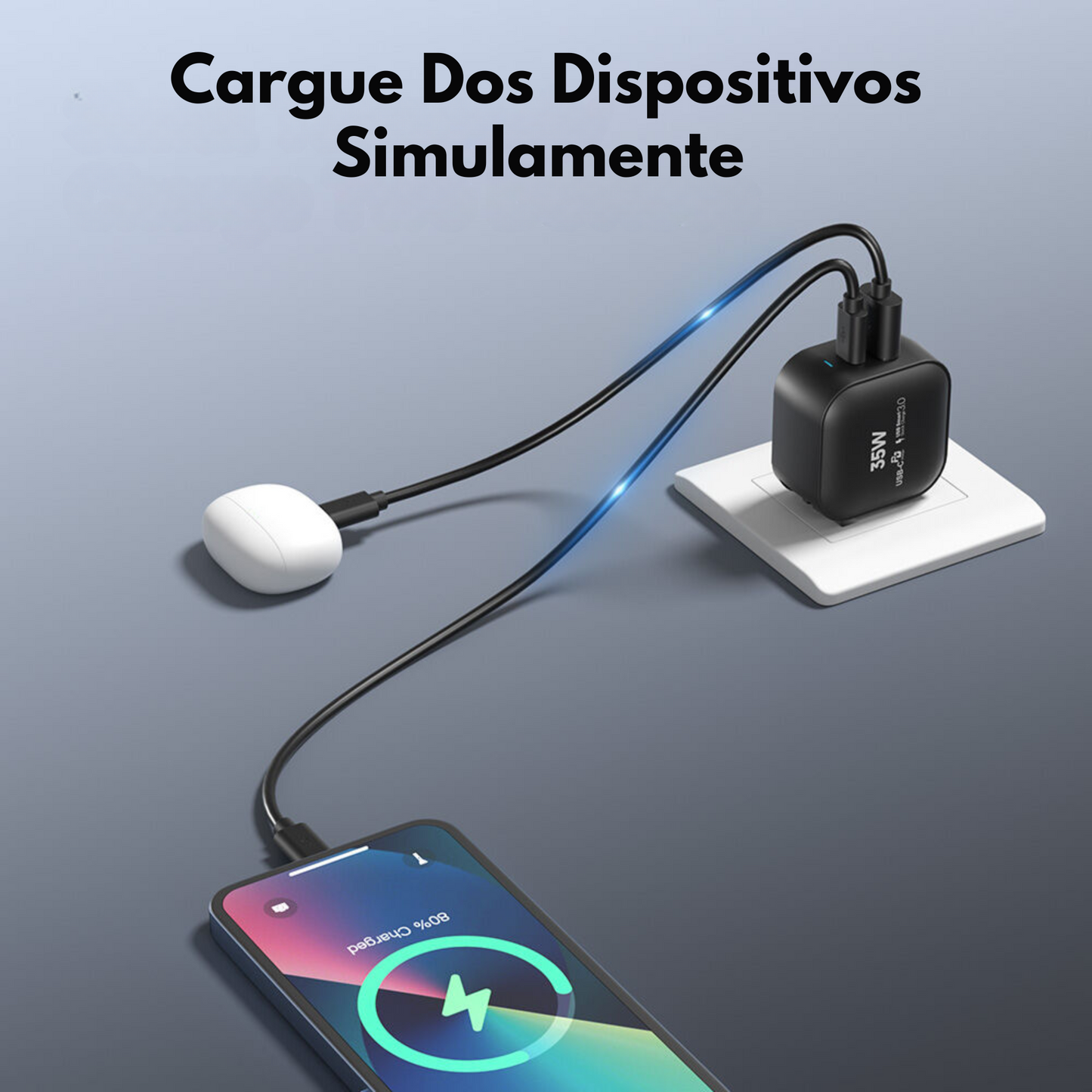 Adaptador de Corriente de 35W Carga Rápida