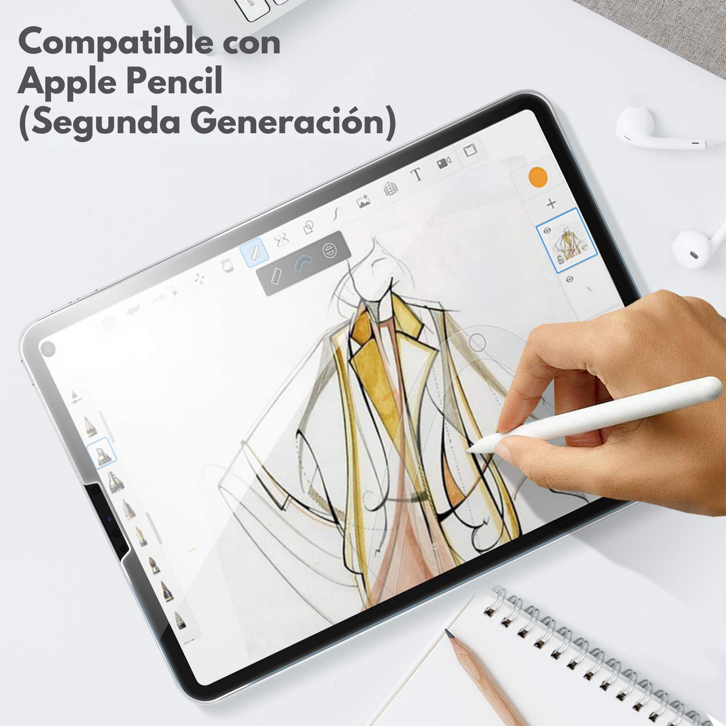 Mica De Pantalla Cristal Templado Para iPad