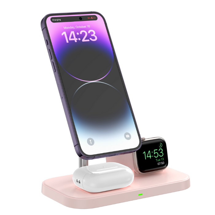 Base De Carga Magnética Inalámbrica 3 En 1 Para iPhone