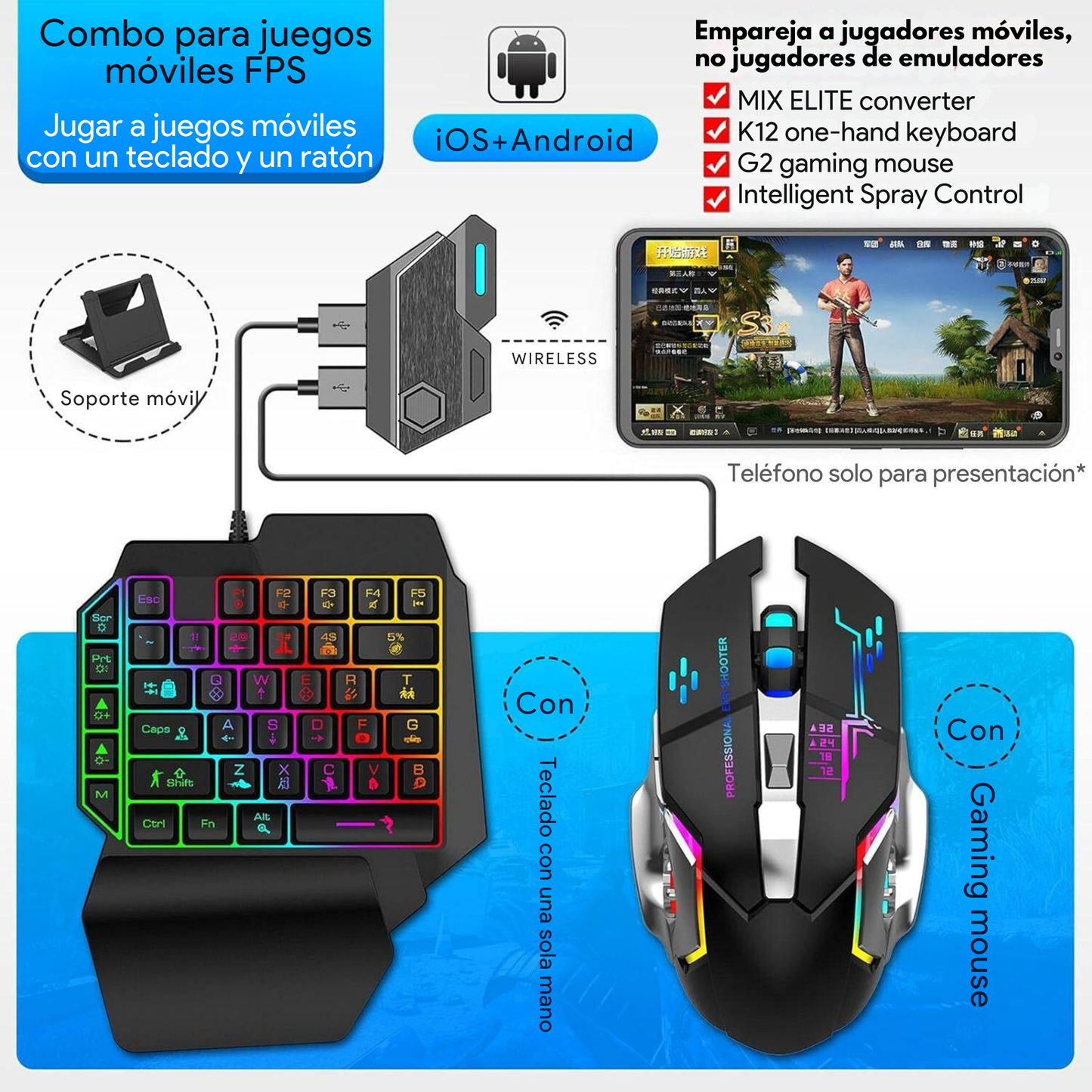 Set 4 en 1 Teclado Gamer