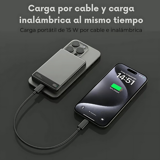 Power Bank Portátil 5,000mAh de Aluminio Premium con Adherencia Magnética