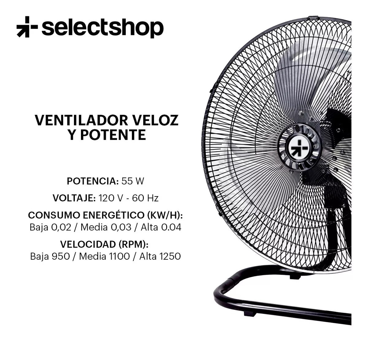 Ventilador 18" 60W con 3 Aspas