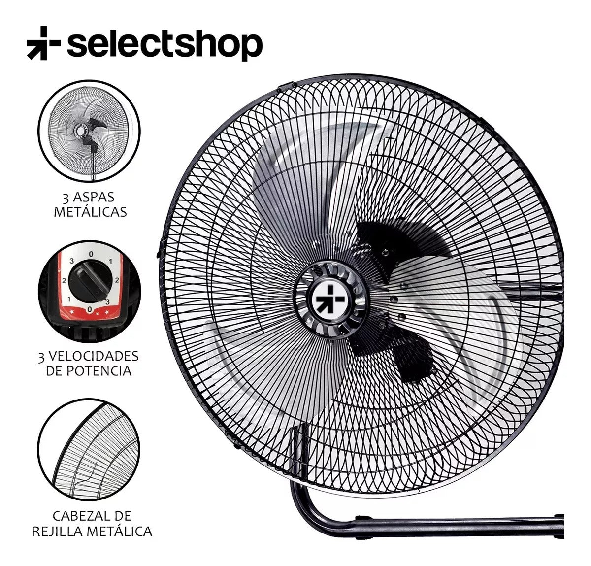 Ventilador 18" 60W con 3 Aspas
