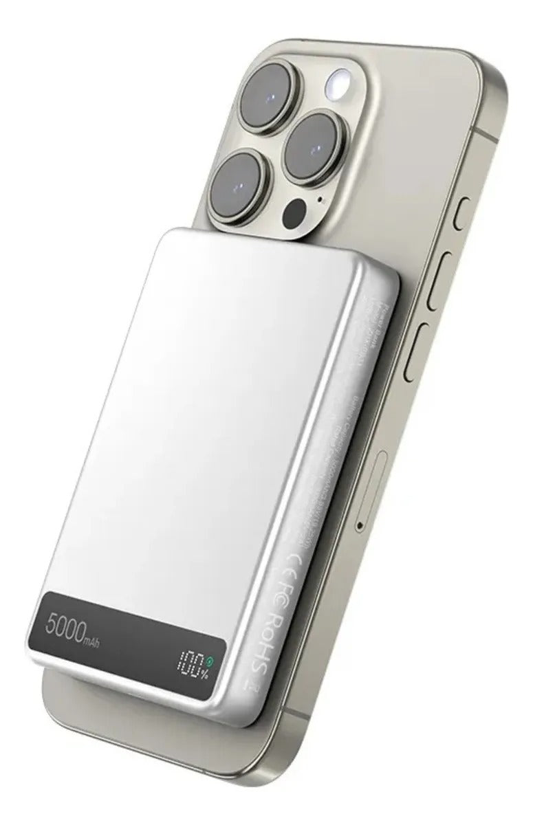 Power Bank Portátil 5,000mAh de Aluminio con Adherencia Magnética