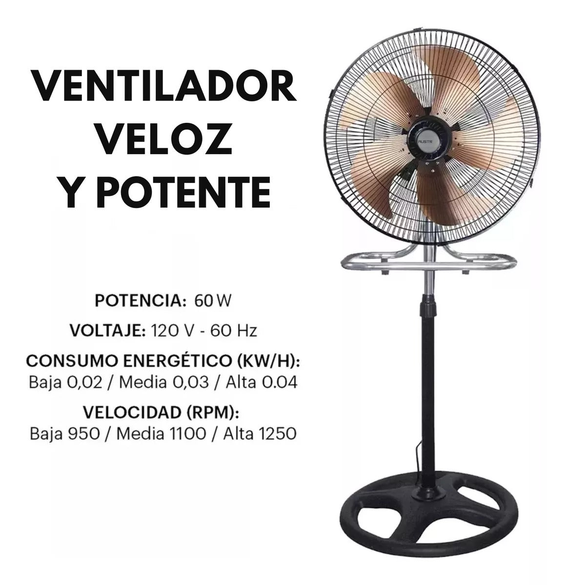 Ventilador 18" 60W con 5 Aspas