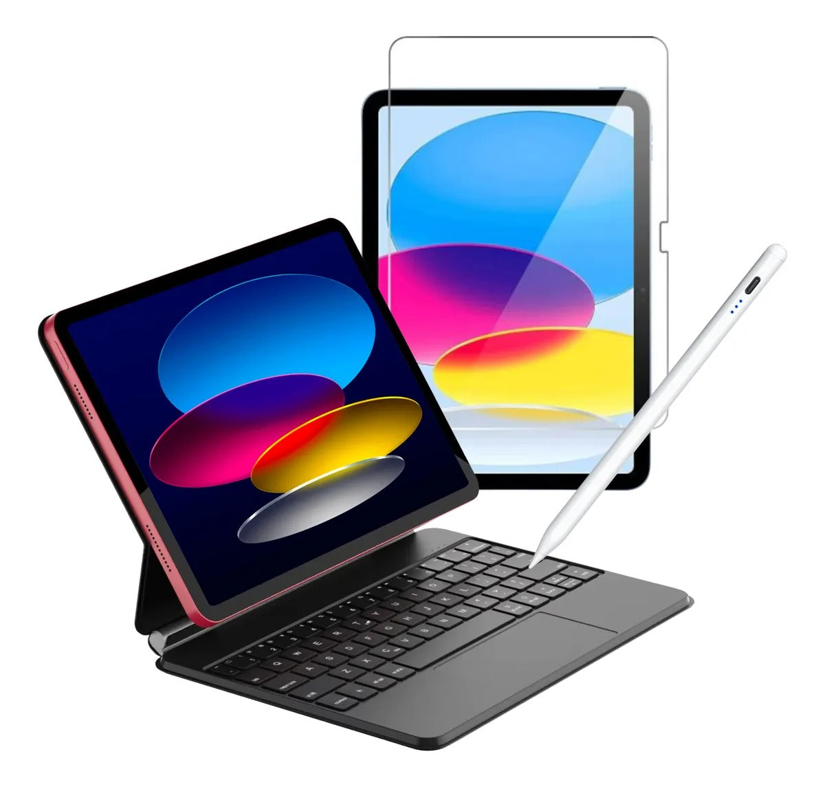 Teclado + Mica de Pantalla Textura de Papel + Pencil para iPad 10th Generación 2022/iPad 11th A16