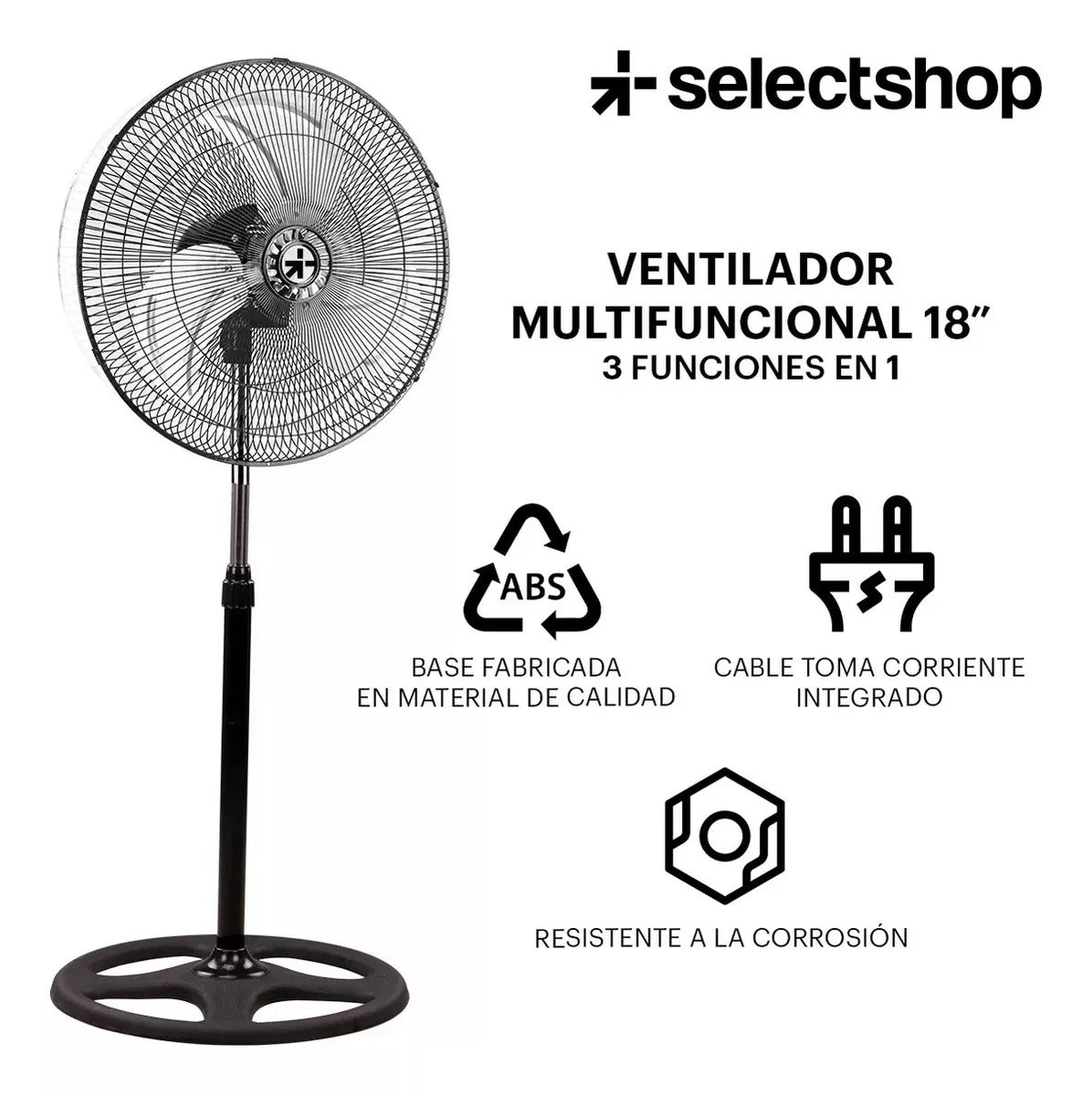 Ventilador 18" 60W con 3 Aspas
