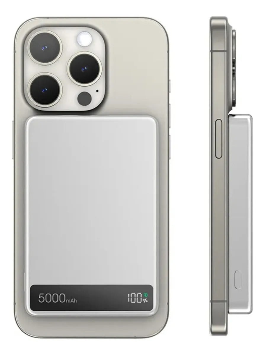 Power Bank Portátil 5,000mAh de Aluminio con Adherencia Magnética