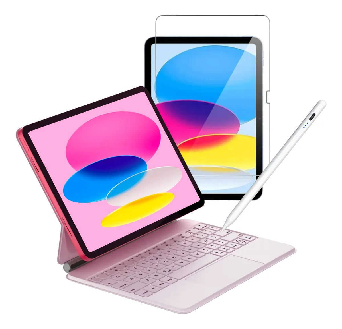 Teclado + Mica de Pantalla Textura de Papel + Pencil para iPad 10th Generación 2022/iPad 11th A16