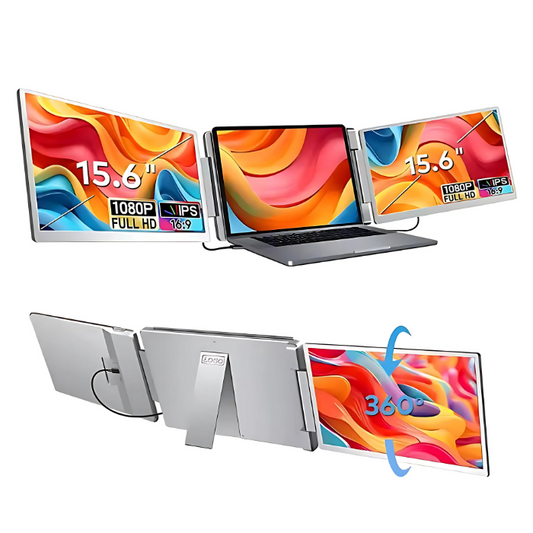 Doble Monitor 15.6" Giratorio 360°