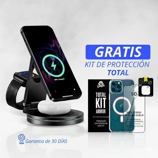 Pack MagSpin Carga Inalámbrica 3 en 1 + Protección Completa iPhone