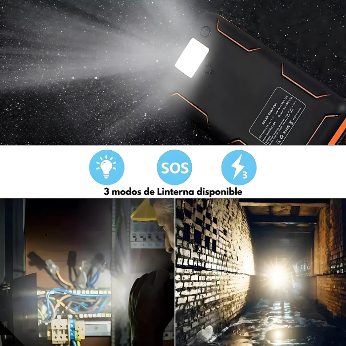 Power Bank Solar Nova Charger Plus 20,000mAh Con 4 Paneles