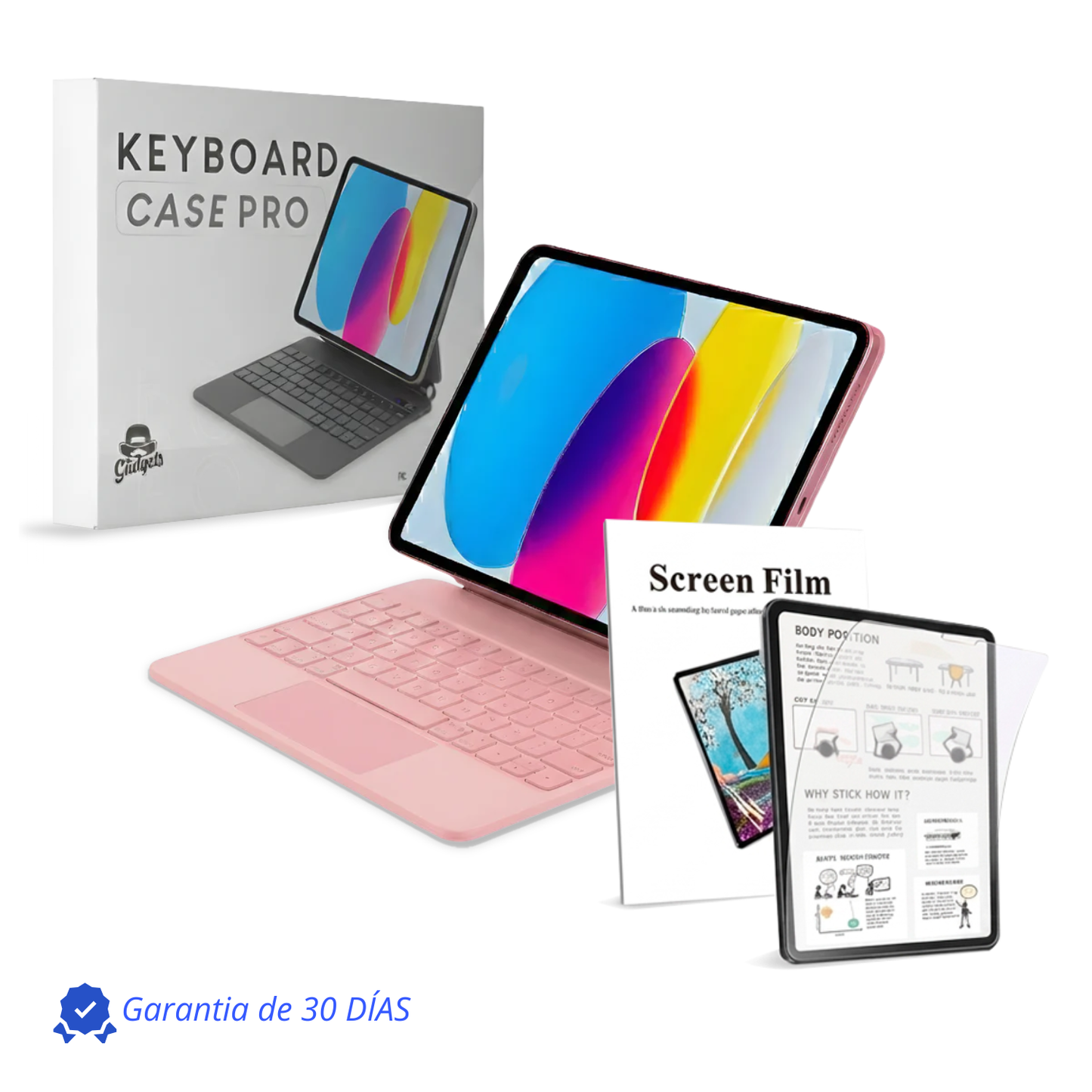 Keyboard Case Pro Magnético para iPad con Touchpad y Mica Textura de Papel