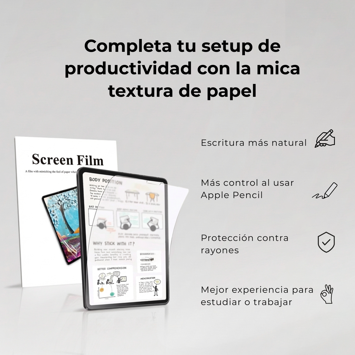 Keyboard Case Pro Magnético para iPad con Touchpad y Mica Textura de Papel