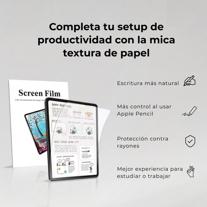 Keyboard Case Pro Magnético para iPad con Touchpad y Mica Textura de Papel
