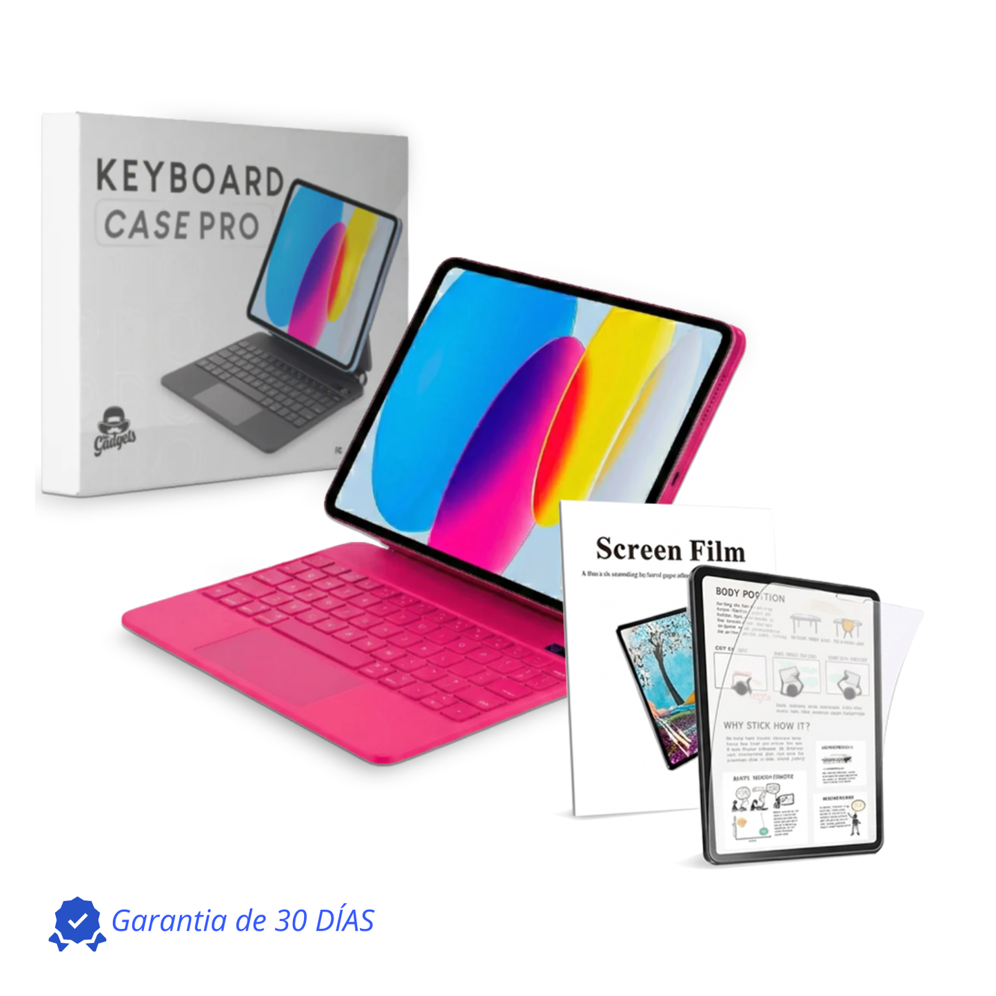 Keyboard Case Pro Magnético para iPad con Touchpad y Mica Textura de Papel
