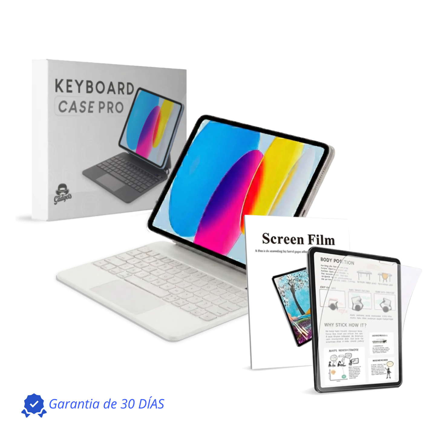 Keyboard Case Pro Magnético para iPad con Touchpad y Mica Textura de Papel