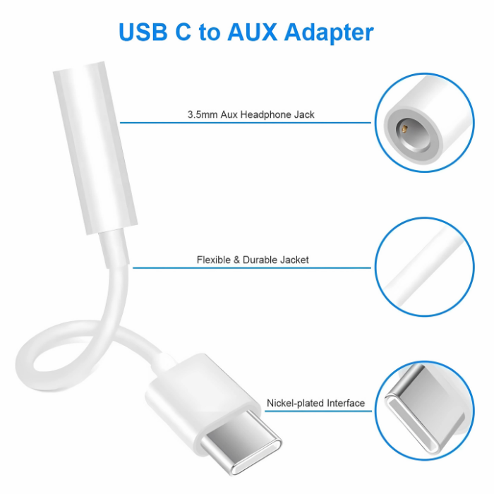 Adaptador Audio Jack 3.5mm Auxiliar Para iPhone (Lightning)