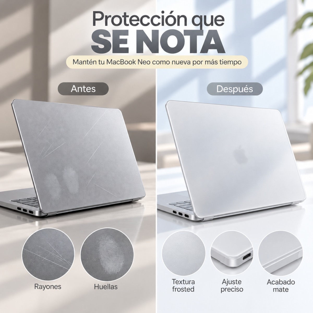 Funda Para MacBook Air 15" M2, M3, M4, M5 Modelos A3114/A3241/A3448