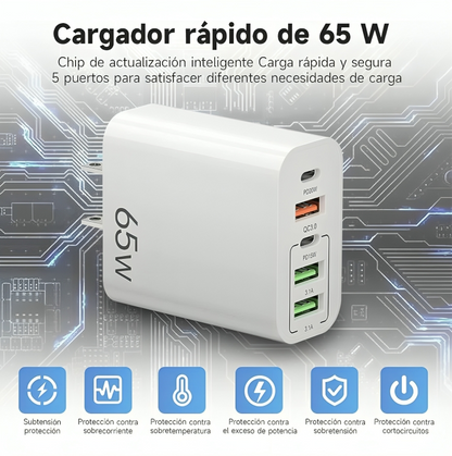 Adaptador 5 en 1 65W con Cable USB-C
