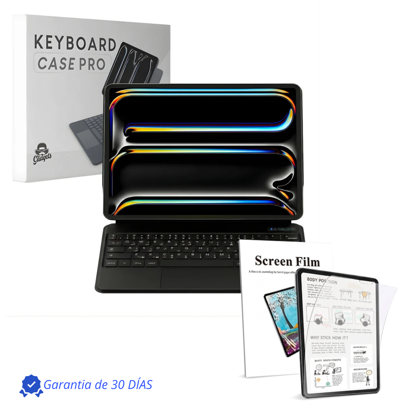 Keyboard Case Pro Magnético para iPad con Touchpad y Mica Textura de Papel