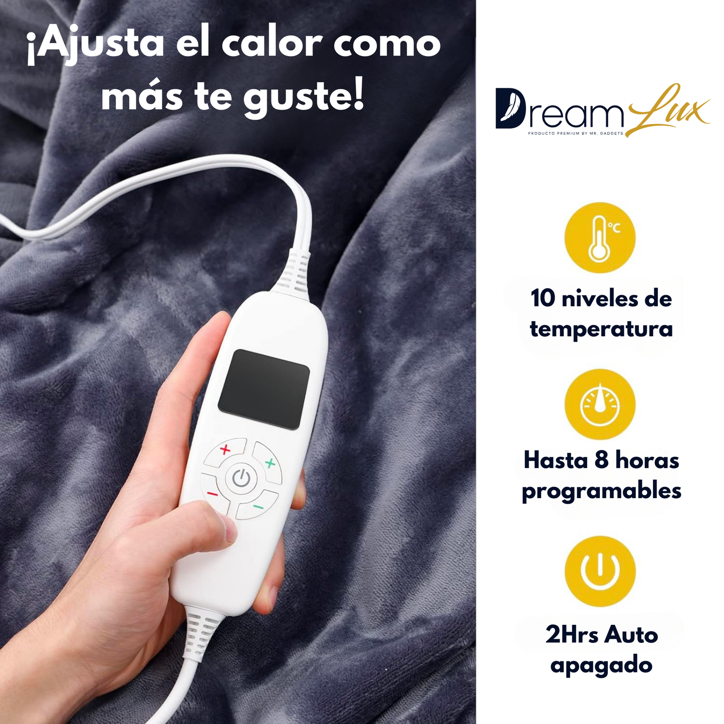Cobija Eléctrica 127x152cm con 10 Niveles de Calor
