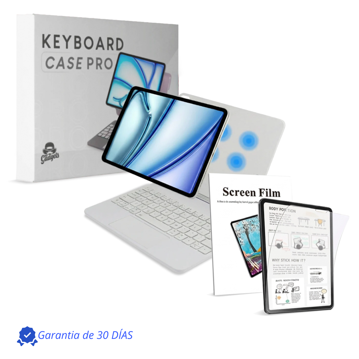 Keyboard Case Pro Magnético para iPad con Touchpad y Mica Textura de Papel