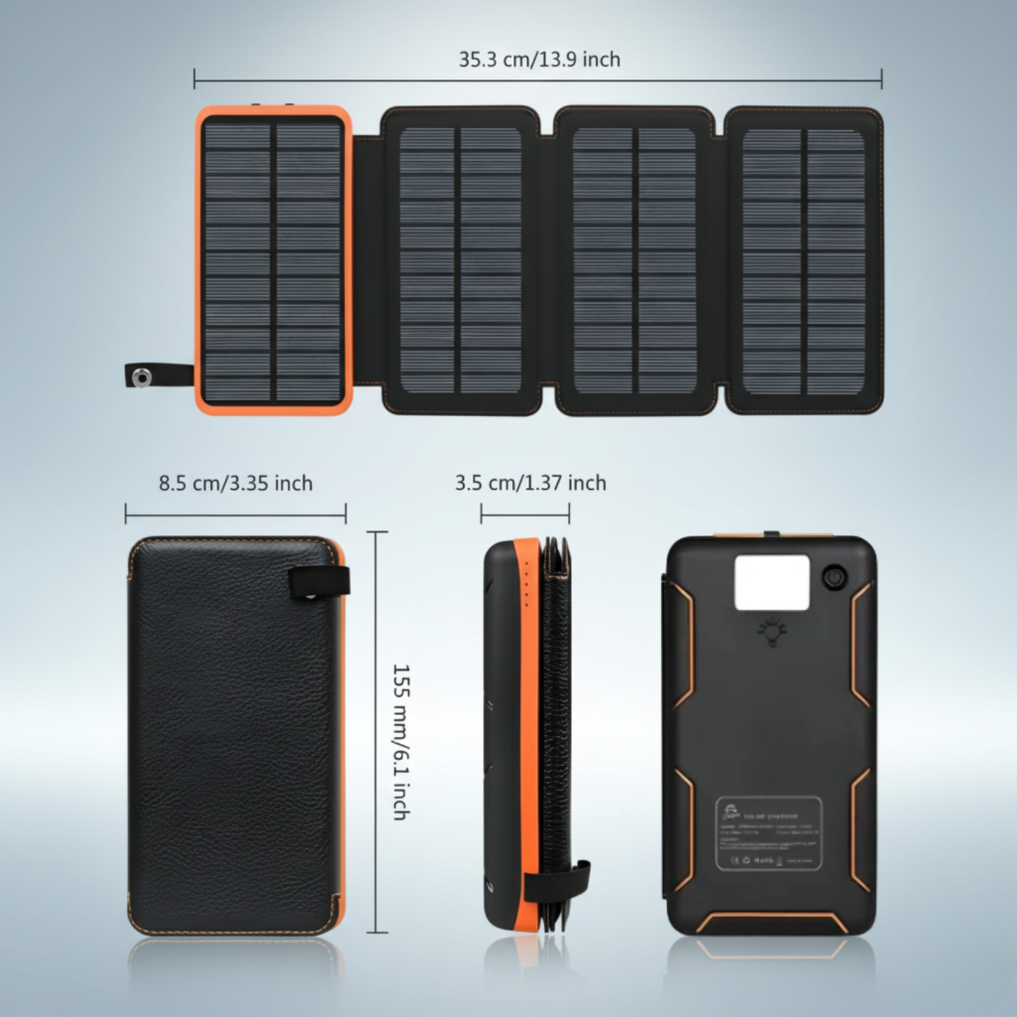 Power Bank Solar Nova Charger Plus 20,000mAh Con 4 Paneles