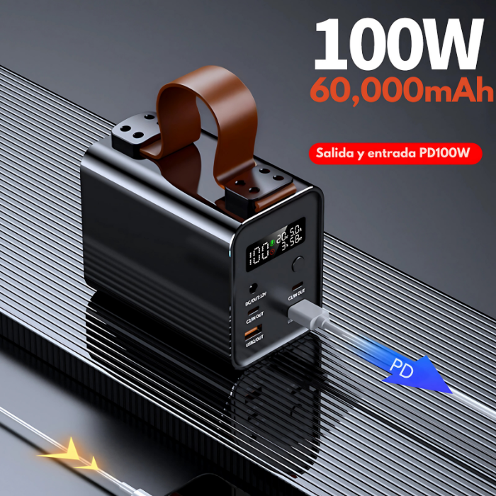 Power Bank 60,000mAh 100W Multipuertos