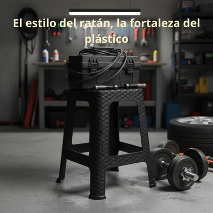Mesa Estilo Ratán con 4 Bancos