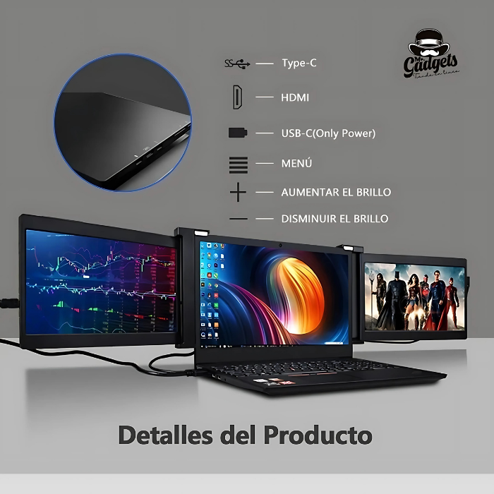 Doble Monitor Portátil 11.9"