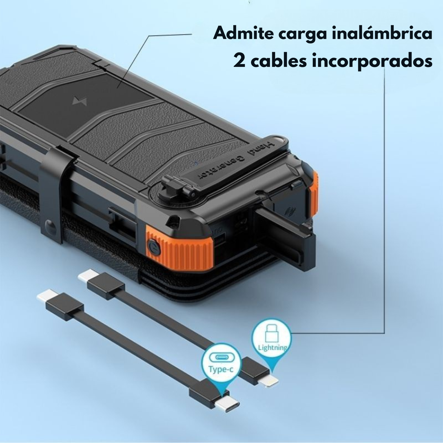 Power Bank Solar 20,000mAh Portátil Uso Rudo