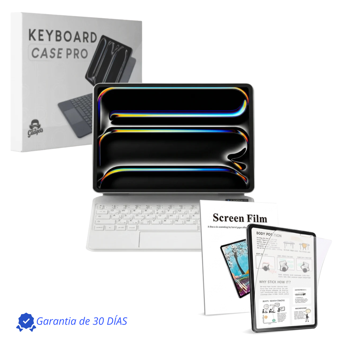 Keyboard Case Pro Magnético para iPad con Touchpad y Mica Textura de Papel