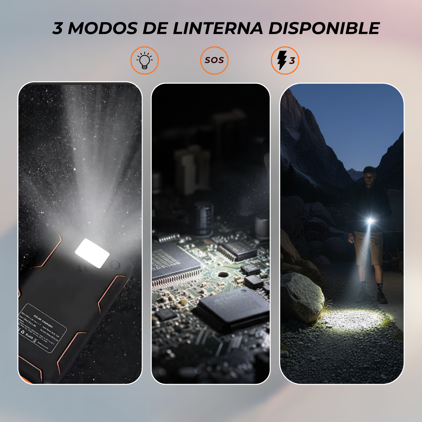 Power Bank Solar Nova Charger Plus 20,000mAh Con 4 Paneles