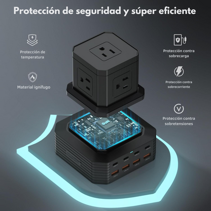 Regleta Vertical 100W de 17 Enchufes