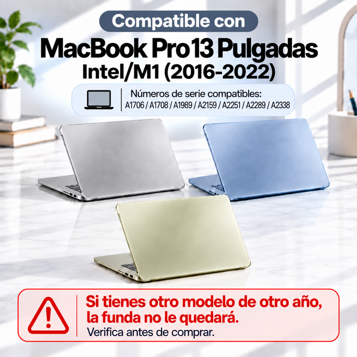 Funda para MacBook Pro 13" 2016-2022 Modelos A2338/A1706/A1989