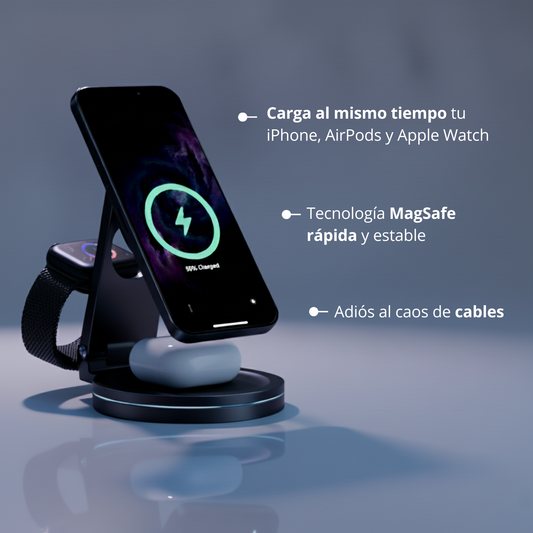 Pack MagSpin Carga Inalámbrica 3 en 1 + Protección Completa iPhone
