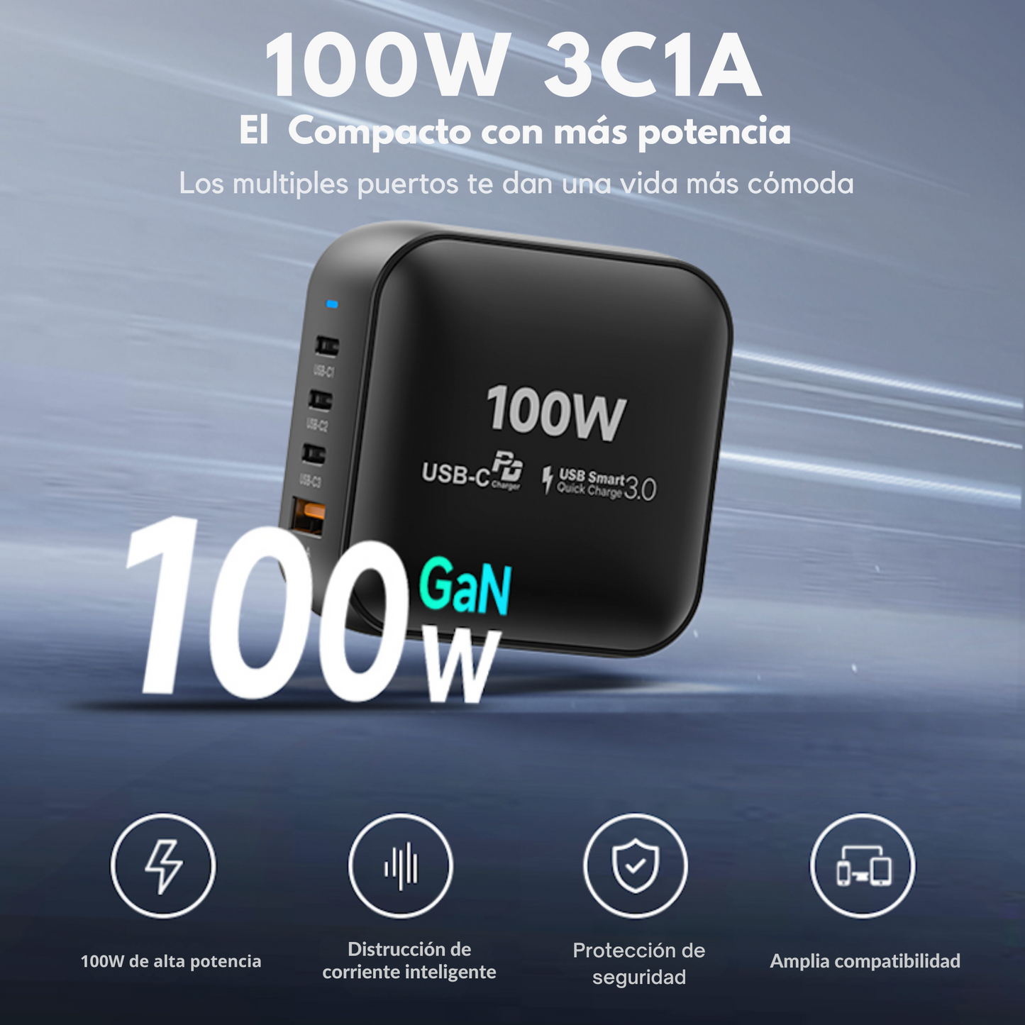 Adaptador de Corriente 100W Carga Rápida