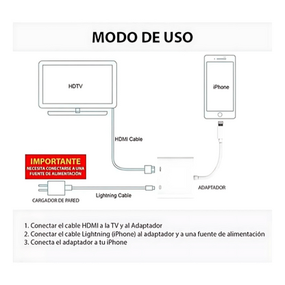 Adaptador HDMI para iPhone (Lightning)