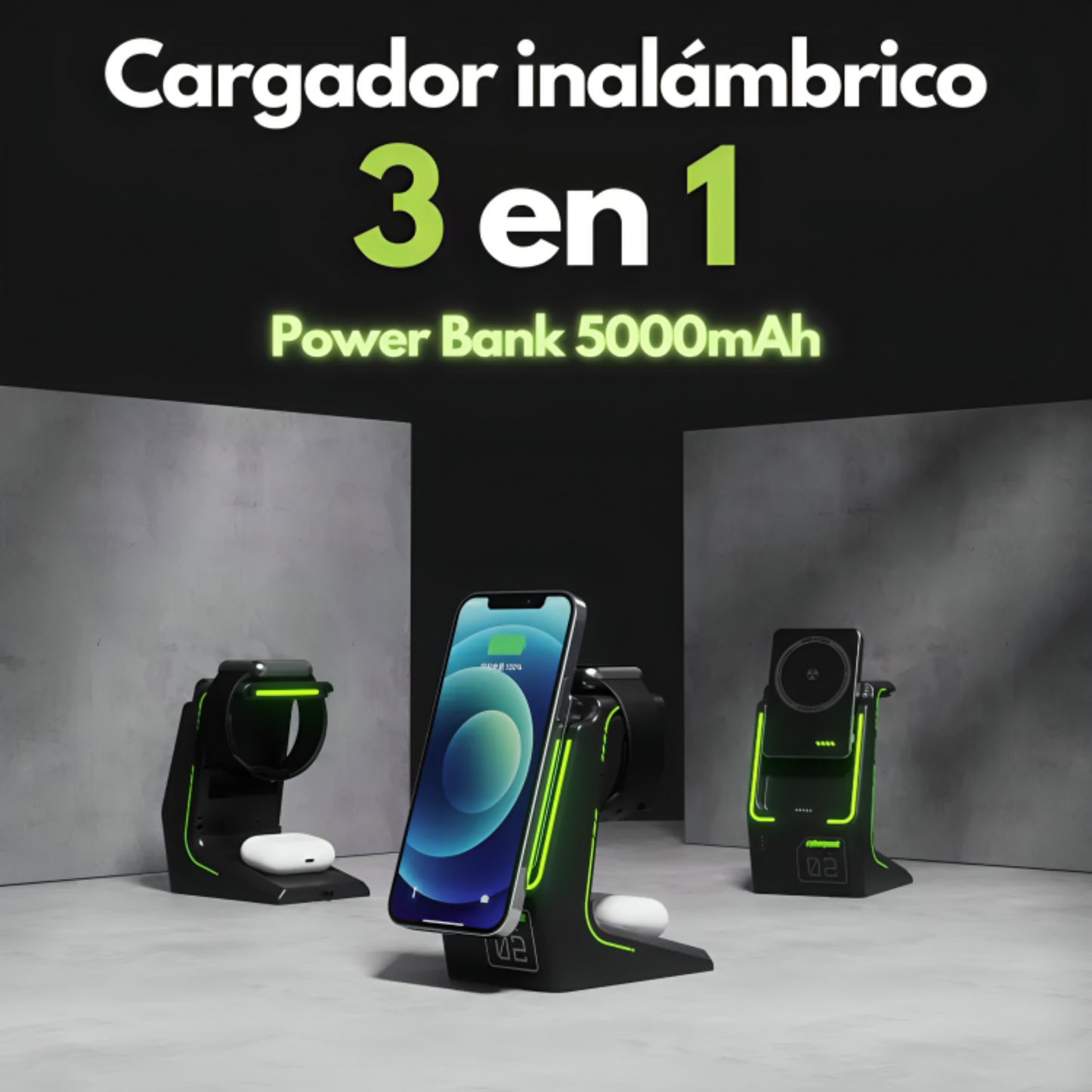 Power Bank 3 en 1 10,000mAh